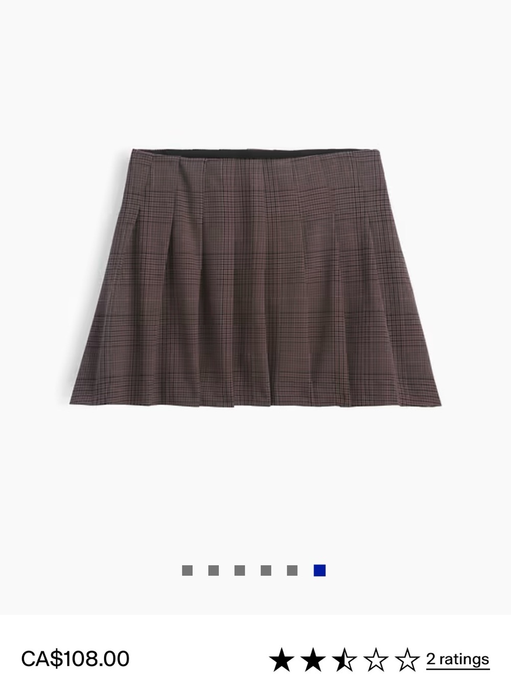 GAP Dark Brown Plaid Pleated Skort